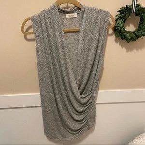 Topshot Drape Front Faux Wrap Top Blouse Sleeveless Sz M #425